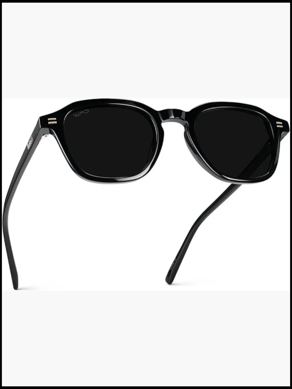 Men's Polarized Retro Square Sunglasses, Acetate Frame, Keyhole Bridge